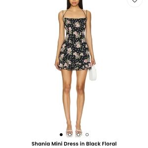 Floral Black Mini Dress